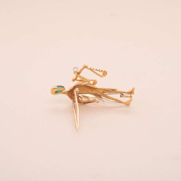 Broche Clip Pierrafeu Or vintage