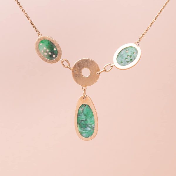 Collier Vintage Jade Plaquettes