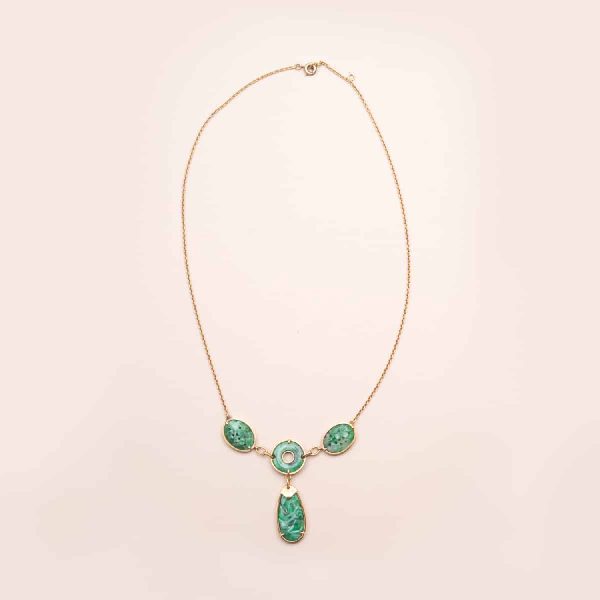 Collier Vintage Jade Plaquettes