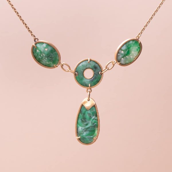 Collier Vintage Jade Plaquettes