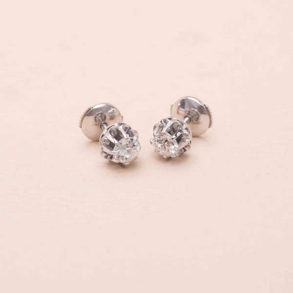 Clous d'Oreilles Vintage Coussin Diamants Boucles d'oreilles vintage