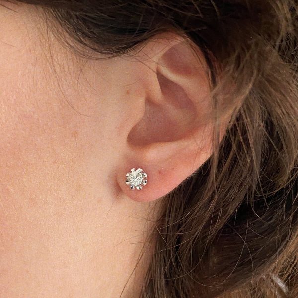 Clous d'Oreilles Vintage Coussin Diamants Boucles d'oreilles vintage