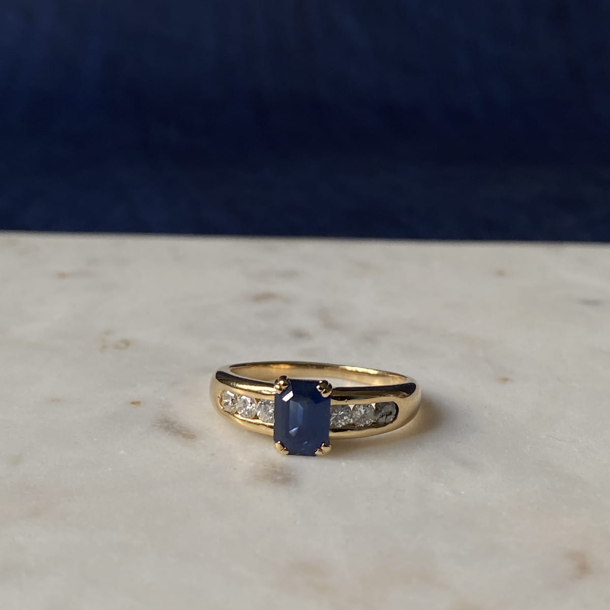 Bague Vintage Soso Saphir bague Ancienne