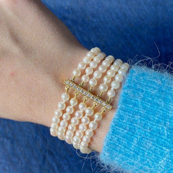 Bracelet Vintage Manchette Perles Sandro