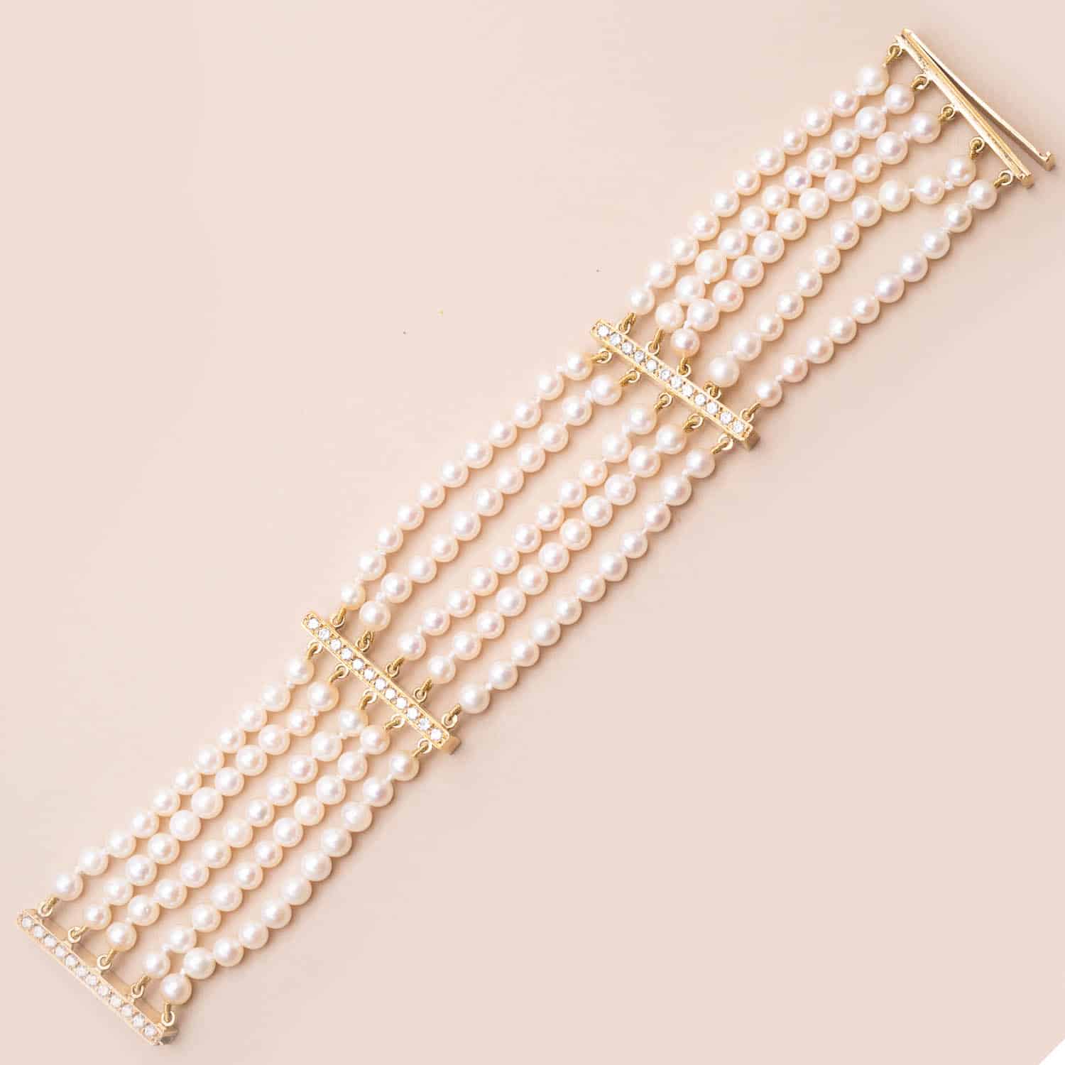 Bracelet Vintage Manchette Perles Sandro
