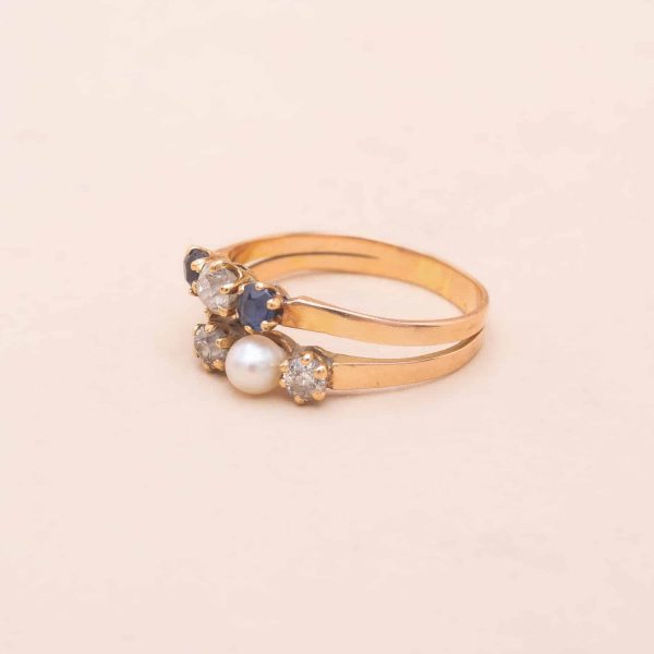 Bague Ancienne Trio Or Rose