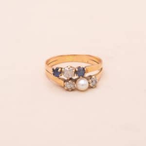 Bague Ancienne Trio Or Rose