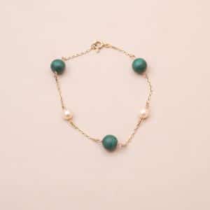 Bracelet Malachite Perles