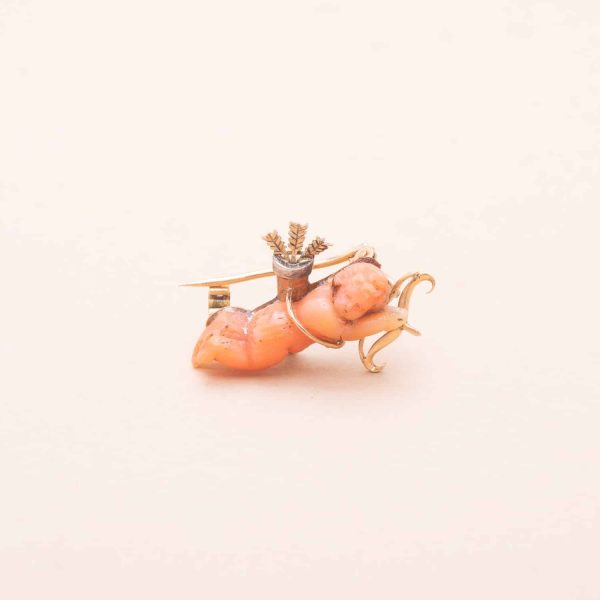 Broche Cupidon Corail