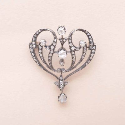 Art Nouveau Scroll Brooch
