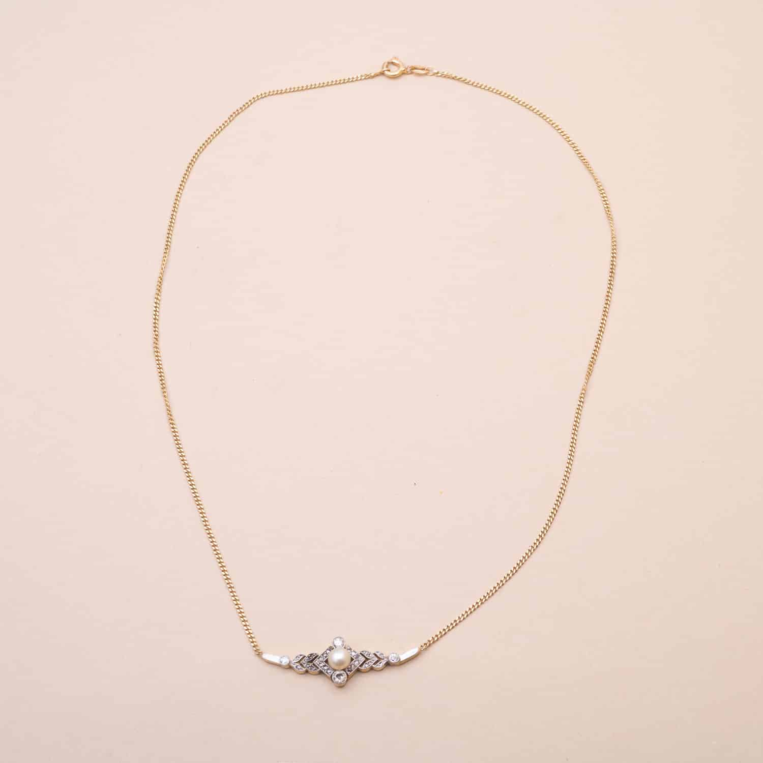 793289-3 Collier Ancien Laurier