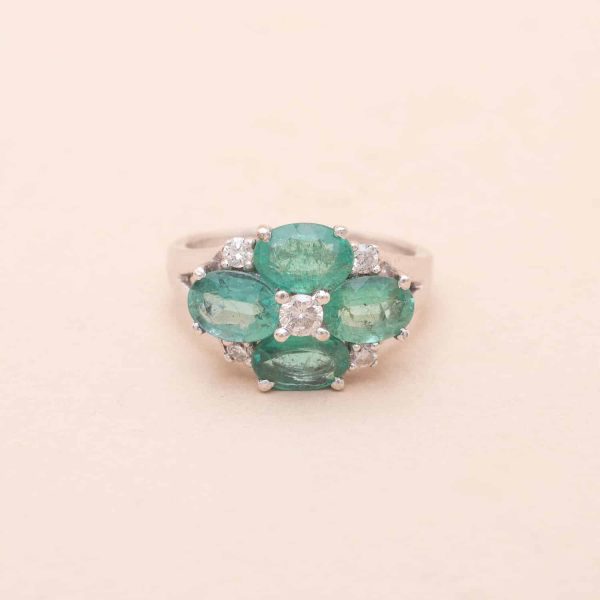 Bague Vintage Nuages Verts