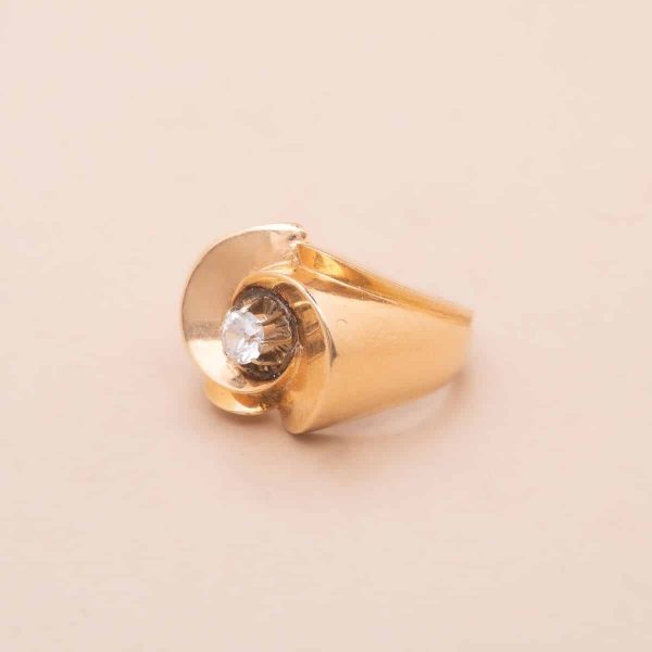 Bague Ancienne Retro Softy Or