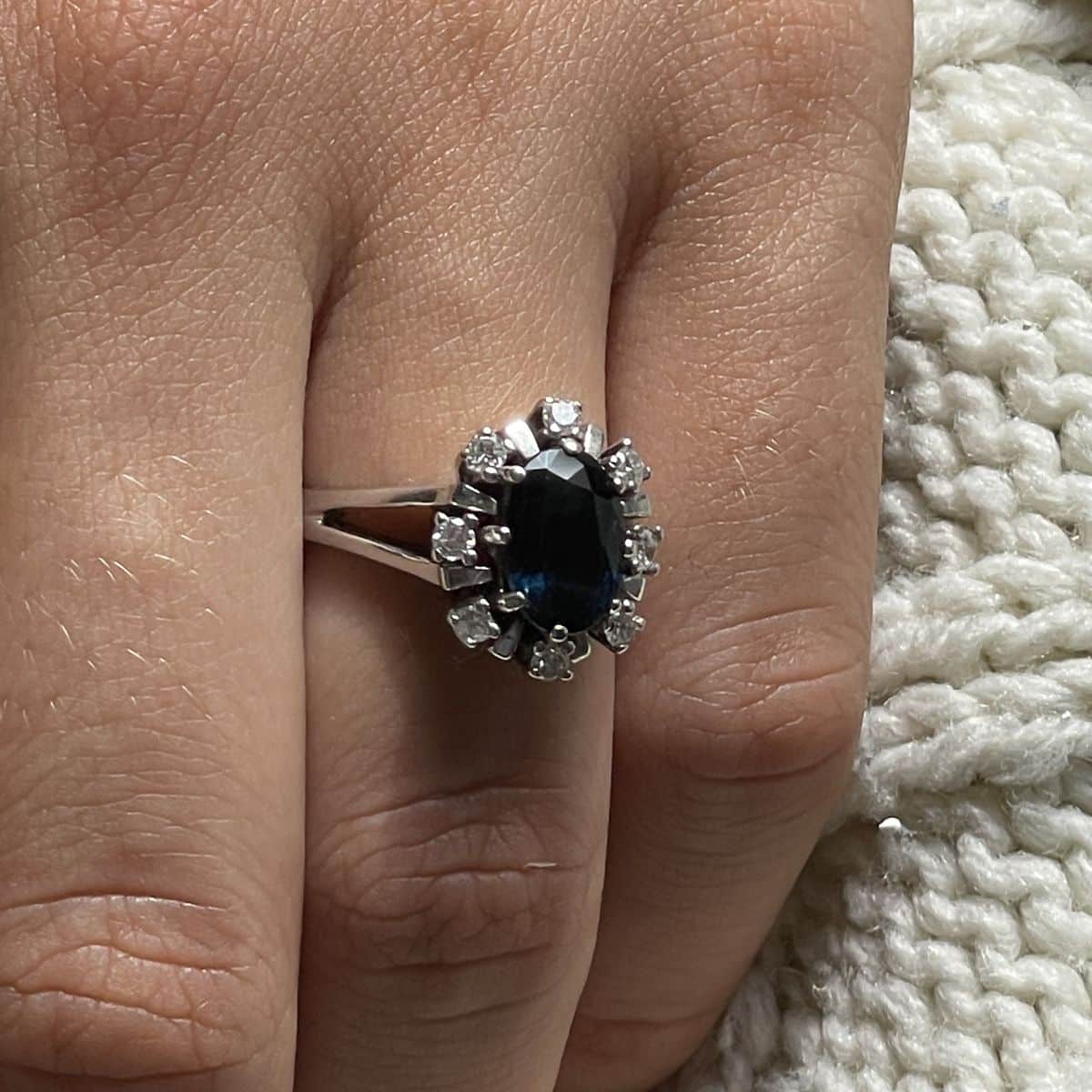 Bague Preloved Pompadour Saphir Diamantiques