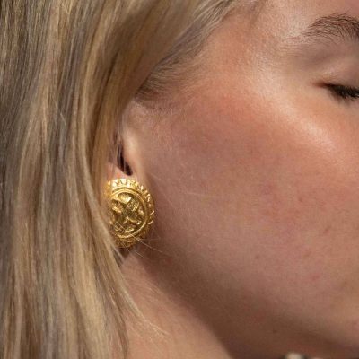 Carole Saint Germes Vintage gold-plated Earclips