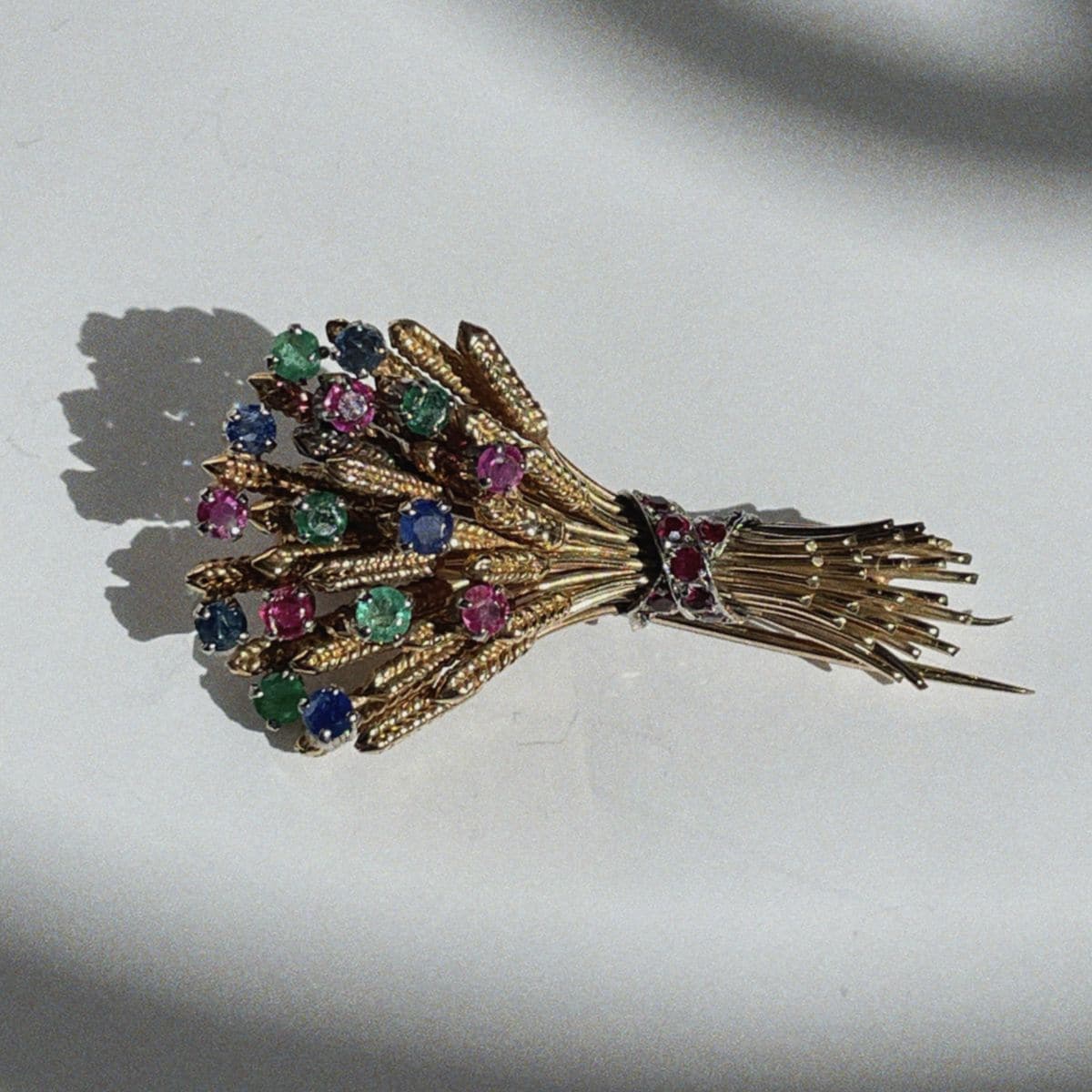 Broche Vintage Bouquet Epis de Blé Or