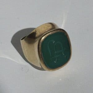 Bague Chevalière Vintage Chrysoprase