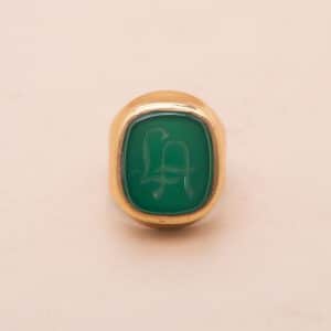 Bague Chevalière Vintage Chrysoprase bague ancienne