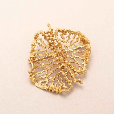 Broche Vintage Organique Or