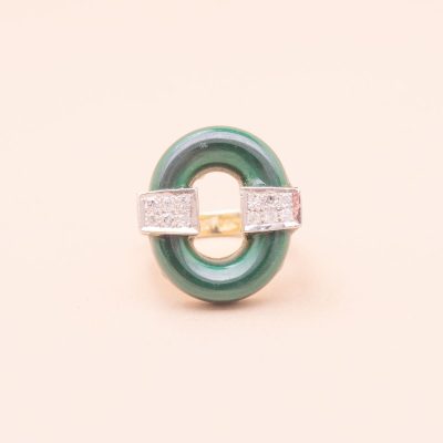 Bague Vintage Abstract Malachite