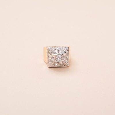 Bague Chevalière Carrée bague ancienne