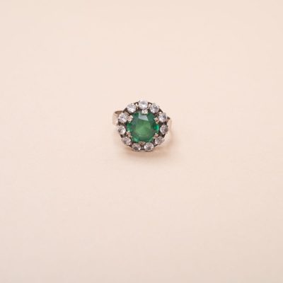 Bague Marguerite Verte Vintage bague ancienne